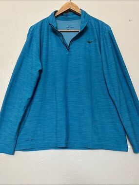 Nike Dri-Fit Performance Men’s Teal Blue Quarter-Zip Pullover. Size Large.